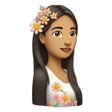 Mujer come flores sticker