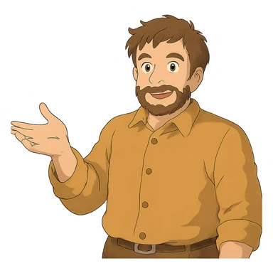 ghibli style man gesturing sticker
