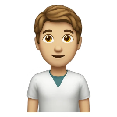 Person with brown hair tall white sticker