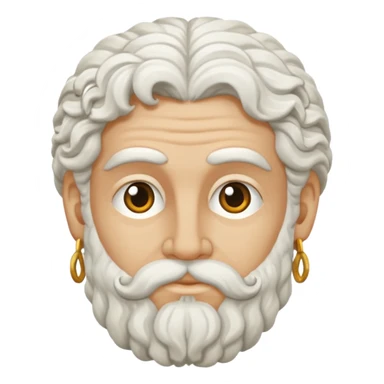 Emoji philosophe grec antique avec tout ce qui sont suivis donc les cheveux bouclés et tout ça quoi les cheveux blancs sticker