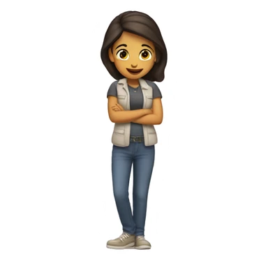 una chica haciendo dan sticker