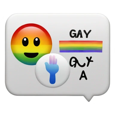 a sign saying "GAY" sticker