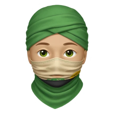 green bandana mask covering lower face sticker