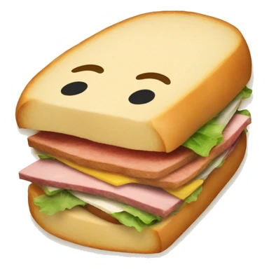 Sandwich with a big nose sticker