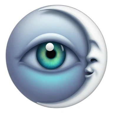 Crescent moon with eye sticker