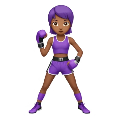 now make a girl whose black in purple kickboxin sticker