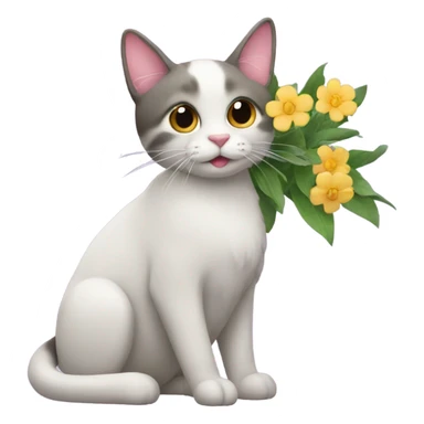 Una gata con flores sticker