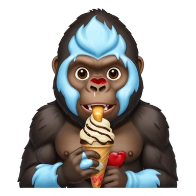 Gorilla eating ice cream sticker