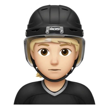 hockey player blonde hair black outfit helmet sticker