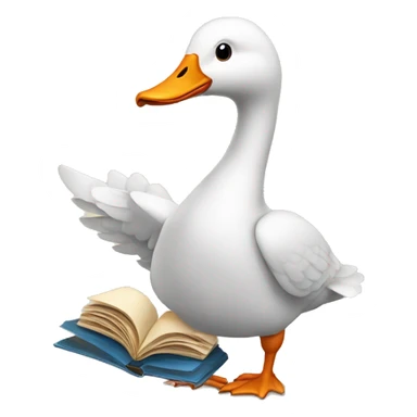 goose holding a book sticker