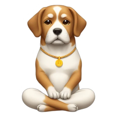 meditating dog sticker