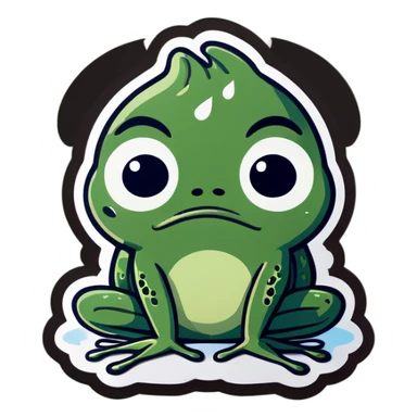 crying frog with tears😭 sticker