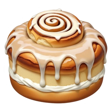 ultra realistic cinnamon roll extra frosting drip sticker