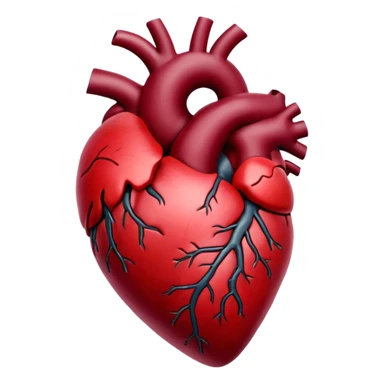 Burgundy anatomical heart  sticker