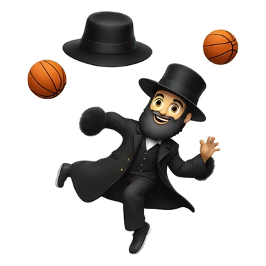 Hasidic Jew dunking basketball  sticker