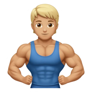blonde boy body builder sticker