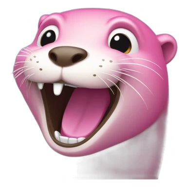 pink otter laughing out loud sticker