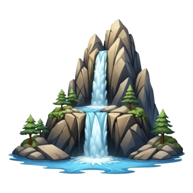 Mountain with flowing waterfall sticker