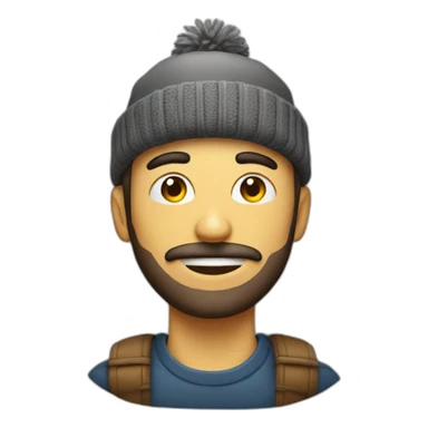 Hombre con gorro de lana , sticker