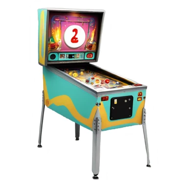 pinball machine with a lit birthday candle on top sticker