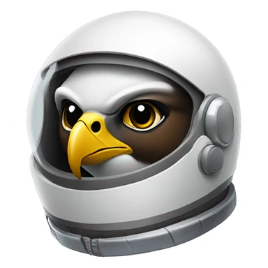 an falcon with a space helmet flying above ear sticker