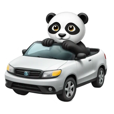 Panda driving car sticker