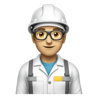 Chemical Operator with a white helmet and safety glasses  sticker