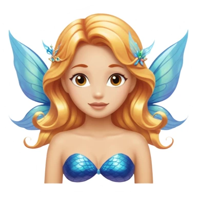 Mermaid with fairy wings and light tan sticker