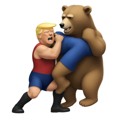 Donald trump wrestling a bear sticker