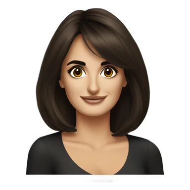 Penelope cruz with dark brown hair bob sticker