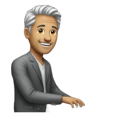 Mid-age man playing piano sticker