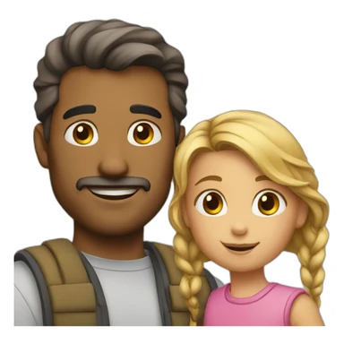 father with daughter sticker