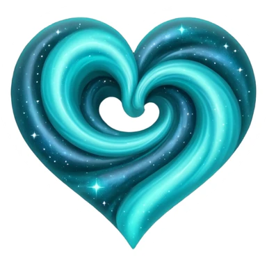 Teal galaxy heart sticker