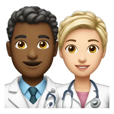 Young Neurologist and gynecologist in love sticker