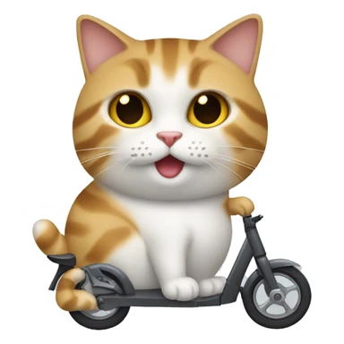 un chat qui fait de la trottinette sticker