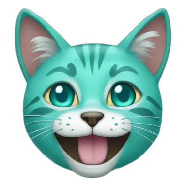 Turquoise cat smile sticker