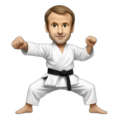 Emmanuel Macron doing karate sticker