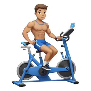 buff guy blue shorts stationary bike sticker
