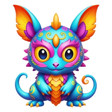 Cute kawaii cool complex detailed aesthetic-scenery-Fakémon-creature sticker