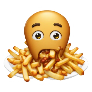 Poutine eating sticker