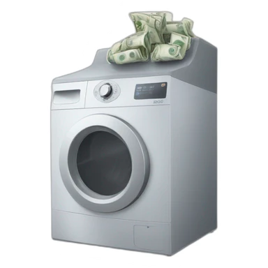 Wash machine with money inside sticker