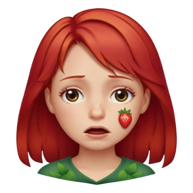 Crying but strawberry and red girly vibes sticker