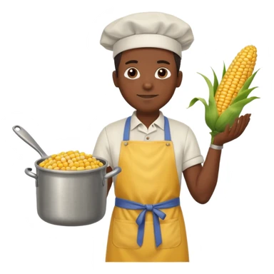 BLACK MAN AND A COOK CORN POT sticker