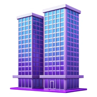 modern office building with neon purple highlights sticker