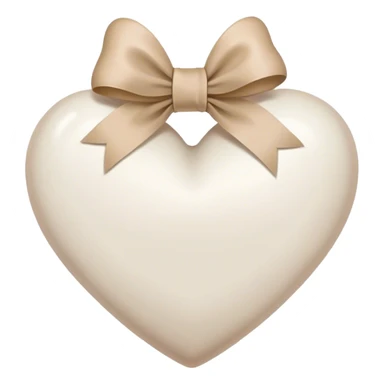 white heart with beige bow sticker