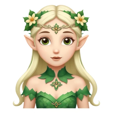 elf wearing flower dress design sticker