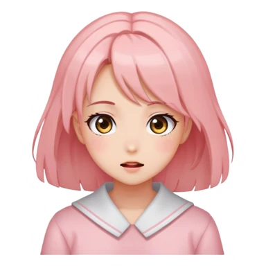 Anime girl clapping cheeks sticker