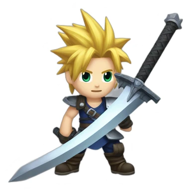 cloud strife with massive sword sticker