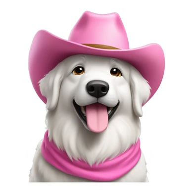 Great Pyrenees with pink cowboy hat sticker