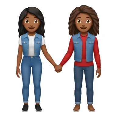 Black lesbian couple with one masculine and one feminine with long hair  sticker